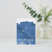 Abstracte waterverf blauwe kleur spatpenseelstreek visitekaartje (Staand voorkant)