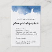 Abstracte waterverf blauwe kleur spatpenseelstreek visitekaartje (Achterkant)