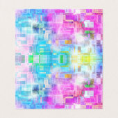 Abstracte waterverf blauwe roze vierkanten visitekaartje (Binnenkant ongevouwen)