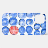 Abstracte Waterverf Blauwe Stippen Case-Mate iPhone Case (Achterkant (horizontaal))