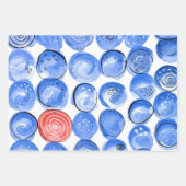 Abstracte Waterverf Blauwe Stippen Inpakpapier Vel (Voorkant 2)