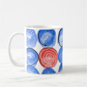 Abstracte Waterverf Blauwe Stippen Koffiemok (Links)