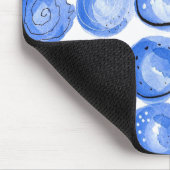 Abstracte Waterverf Blauwe Stippen Muismat (Hoek)