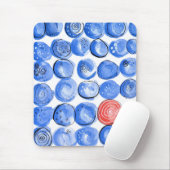 Abstracte Waterverf Blauwe Stippen Muismat (Met muis)