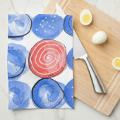 Abstracte Waterverf Blauwe Stippen Theedoek (Quarter Fold)