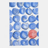 Abstracte Waterverf Blauwe Stippen Theedoek (Verticaal)