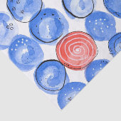 Abstracte Waterverf Blauwe Stippen Tissuepapier (Detail)
