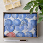 Abstracte Waterverf Blauwe Stippen Tissuepapier (Geschenk)