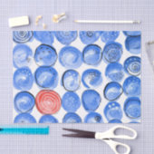 Abstracte Waterverf Blauwe Stippen Tissuepapier (Craft)