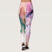 *~* Abstracte Waterverf Blauwgroen Roze Blauwe Bub Leggings (Achterkant)