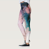 *~* Abstracte Waterverf Blauwgroen Roze Blauwe Bub Leggings (Links)