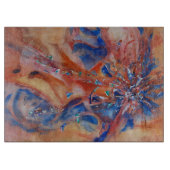 Abstracte Waterverf Bling Snijplank (Voorkant)