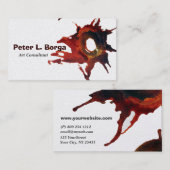 Abstracte Waterverf Blob Penseelgalerie  stroom Visitekaartje (Voorkant / Achterkant)