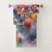 Abstracte Waterverf Bloemen Bad Handdoeken Set (Insitu)