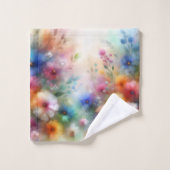Abstracte Waterverf Bloemen Bad Handdoeken Set (Wasdoekje)