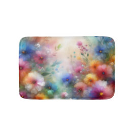 Abstracte Waterverf Bloemen Badmat
