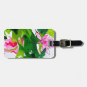 Abstracte waterverf bloemen bagagelabel (Voorkant horizontaal)