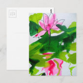 Abstracte waterverf bloemen briefkaart (Voorkant / Achterkant)