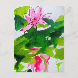 Abstracte waterverf bloemen briefkaart