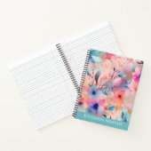 Abstracte Waterverf Bloemen Custom Notitieboek (Binnen)