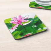 Abstracte waterverf bloemen drankjes onderzetter (Linkerzijde)