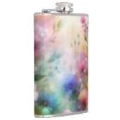 Abstracte Waterverf Bloemen Fles Heupfles (Rechts)