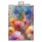 Abstracte Waterverf Bloemen Fles Heupfles (Achterkant)