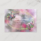 Abstracte Waterverf Bloemen Goud Lijst Chic Modern Visitekaartje (Voorkant)