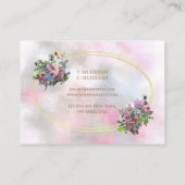 Abstracte Waterverf Bloemen Goud Lijst Chic Modern Visitekaartje (Achterkant)