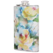 Abstracte waterverf bloemen heupfles (Links)