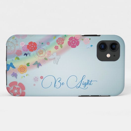 Abstracte waterverf bloemen iPhone Case (Achterkant (horizontaal))