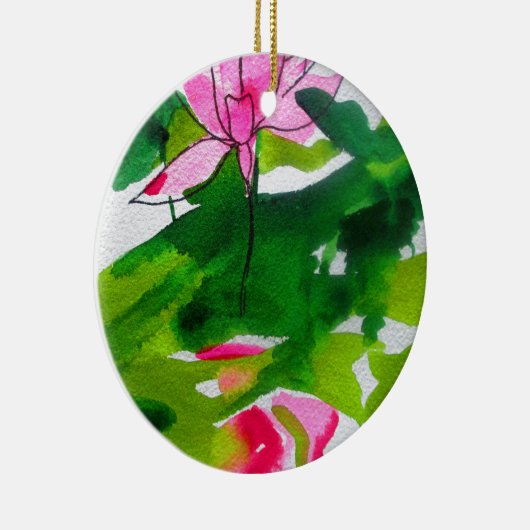 Abstracte waterverf bloemen keramisch ornament (Rechts)