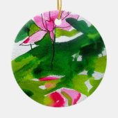 Abstracte waterverf bloemen keramisch ornament (Voorkant)