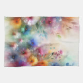 Abstracte Waterverf Bloemen Keukendoek Theedoek (Horizontaal)