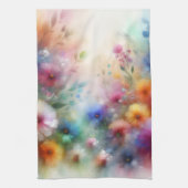 Abstracte Waterverf Bloemen Keukendoek Theedoek (Verticaal)