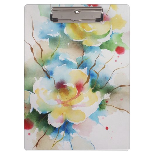Abstracte waterverf bloemen klembord (Voorkant)