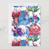 Abstracte waterverf bloemen met touwtrek kaart (Achterkant)