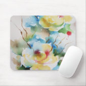 Abstracte waterverf bloemen muismat (Met muis)