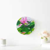 Abstracte waterverf bloemen ronde klok (Huis)