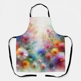 Abstracte Waterverf Bloemen Schort