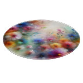 Abstracte Waterverf Bloemen Snijplank (Hoek)