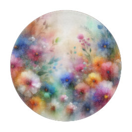 Abstracte Waterverf Bloemen Snijplank