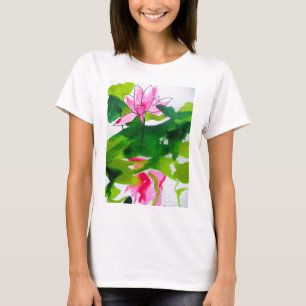 Abstracte waterverf bloemen t-shirt