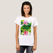 Abstracte waterverf bloemen t-shirt (Voorkant volledig)
