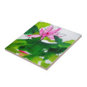 Abstracte waterverf bloemen tegeltje (Zijkant)