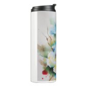 Abstracte waterverf bloemen thermosbeker (Gedraaid links)