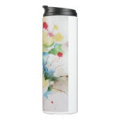Abstracte waterverf bloemen thermosbeker (Geroteerd rechts)