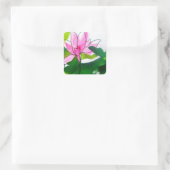 Abstracte waterverf bloemen vierkante sticker (Tas)