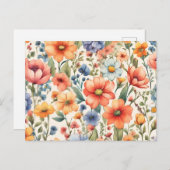 Abstracte Waterverf Bloemen voor elke gelegenheid Briefkaart (Voorkant / Achterkant)