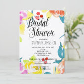 Abstracte Waterverf Bloemen vrijgezellenfeest Kaart (Staand voorkant)